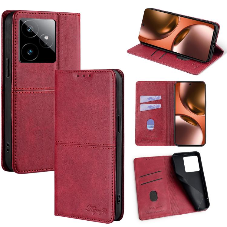 Custodia per telefono in pelle magnetica con trama di mucca, For Realme C85 Pro 4G, For Realme 15T 5G Global, For Realme C71 4G, For Realme GT 7 Global