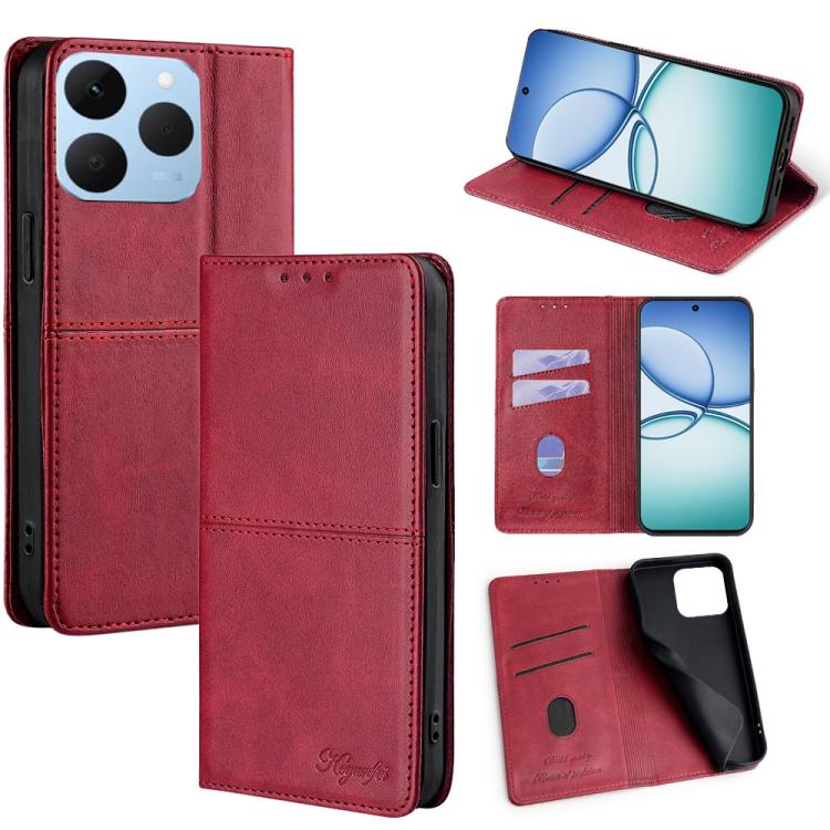 Custodia per telefono in pelle magnetica con trama di mucca, For Realme C85 Pro 4G, For Realme 15T 5G Global, For Realme C71 4G, For Realme GT 7 Global