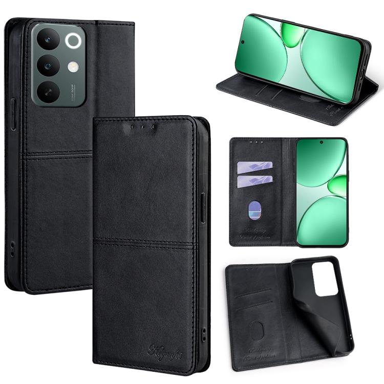 Custodia per telefono in pelle magnetica con trama di mucca, For Realme 16 5G Global, For Realme 16 Pro+ 5G, For Realme 16 Pro 5G, For Realme C85 5G