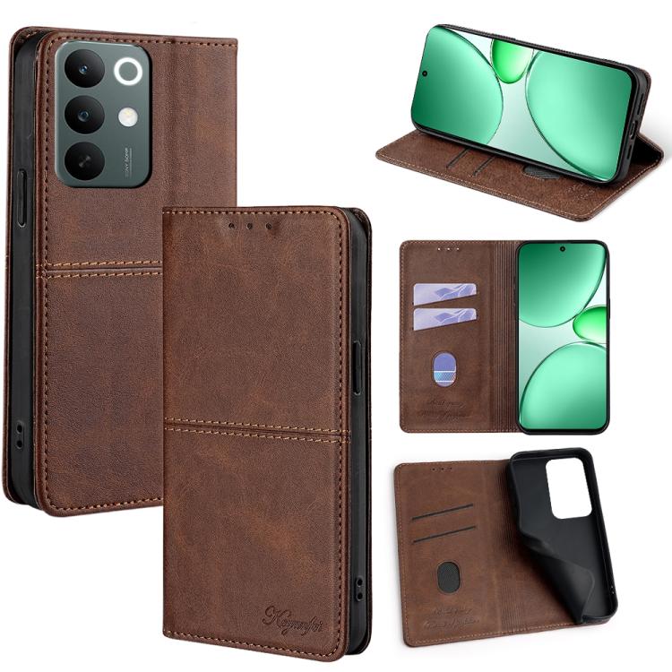 Custodia per telefono in pelle magnetica con trama di mucca, For Realme 16 5G Global, For Realme 16 Pro+ 5G, For Realme 16 Pro 5G, For Realme C85 5G