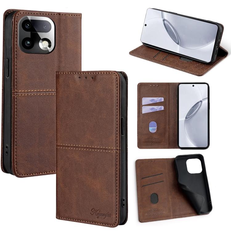 Custodia per telefono in pelle magnetica con trama di mucca, For Realme 16 5G Global, For Realme 16 Pro+ 5G, For Realme 16 Pro 5G, For Realme C85 5G