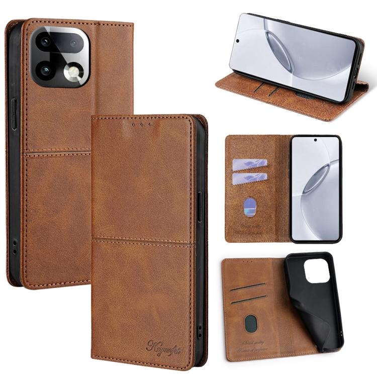 Custodia per telefono in pelle magnetica con trama di mucca, For Realme 16 5G Global, For Realme 16 Pro+ 5G, For Realme 16 Pro 5G, For Realme C85 5G