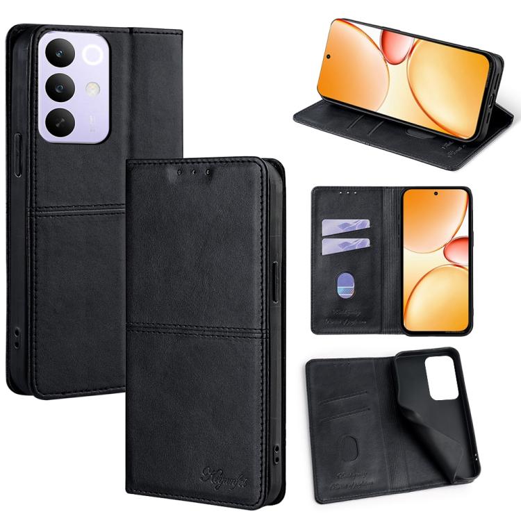 Custodia per telefono in pelle magnetica con trama di mucca, For Realme C85 Pro 4G, For Realme 15T 5G Global, For Realme C71 4G, For Realme GT 7 Global