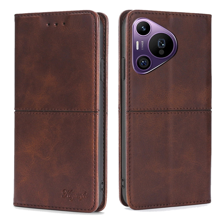 Custodia per telefono in pelle magnetica con trama di mucca, For Huawei nova 14 Ultra 5G, For Huawei nova 14 Pro 5G, For Huawei nova 14 5G, For Huawei Pura 70 Pro / 70 Pro+ 5G