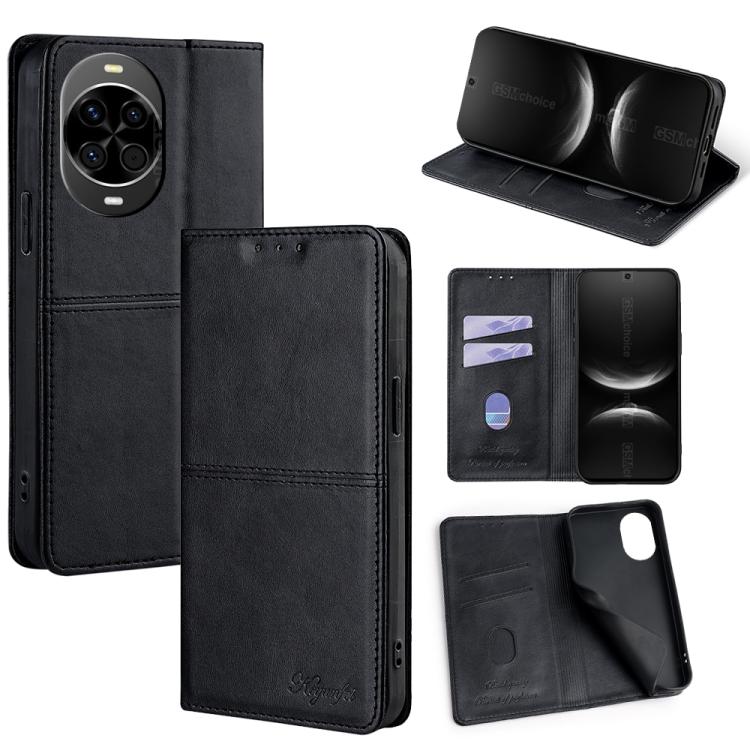 Custodia per telefono in pelle magnetica con trama di mucca, For Huawei nova 14 Ultra 5G, For Huawei nova 14 Pro 5G, For Huawei nova 14 5G, For Huawei Pura 70 Pro / 70 Pro+ 5G