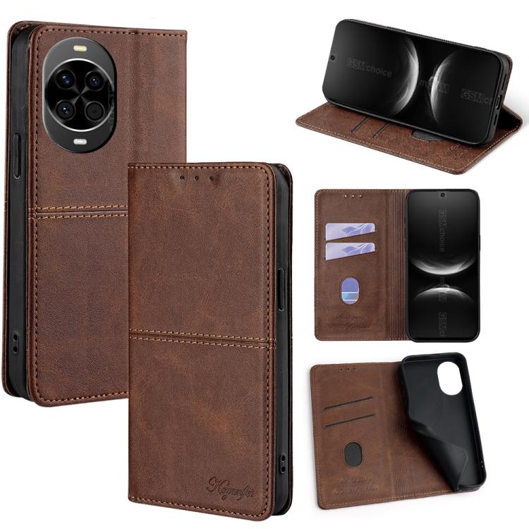 Custodia per telefono in pelle magnetica con trama di mucca, For Huawei nova 14 Ultra 5G, For Huawei nova 14 Pro 5G, For Huawei nova 14 5G, For Huawei Pura 70 Pro / 70 Pro+ 5G