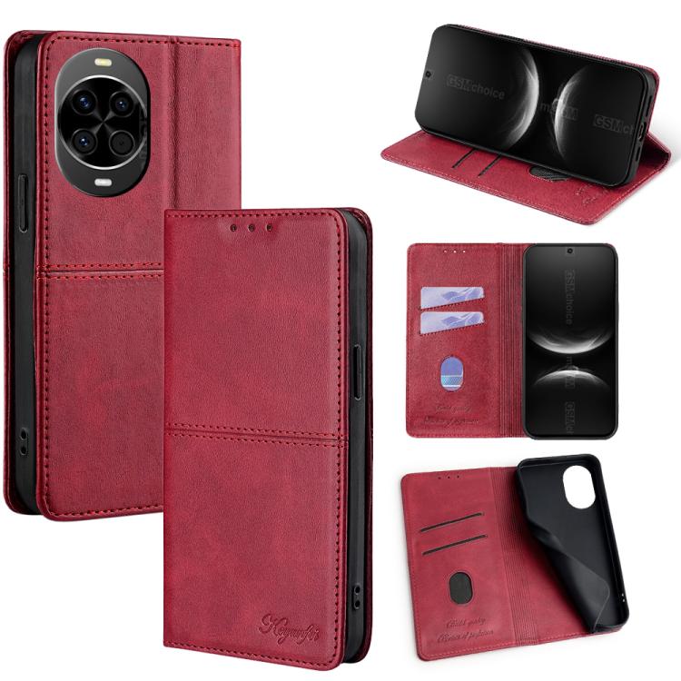 Custodia per telefono in pelle magnetica con trama di mucca, For Huawei nova 14 Ultra 5G, For Huawei nova 14 Pro 5G, For Huawei nova 14 5G, For Huawei Pura 70 Pro / 70 Pro+ 5G