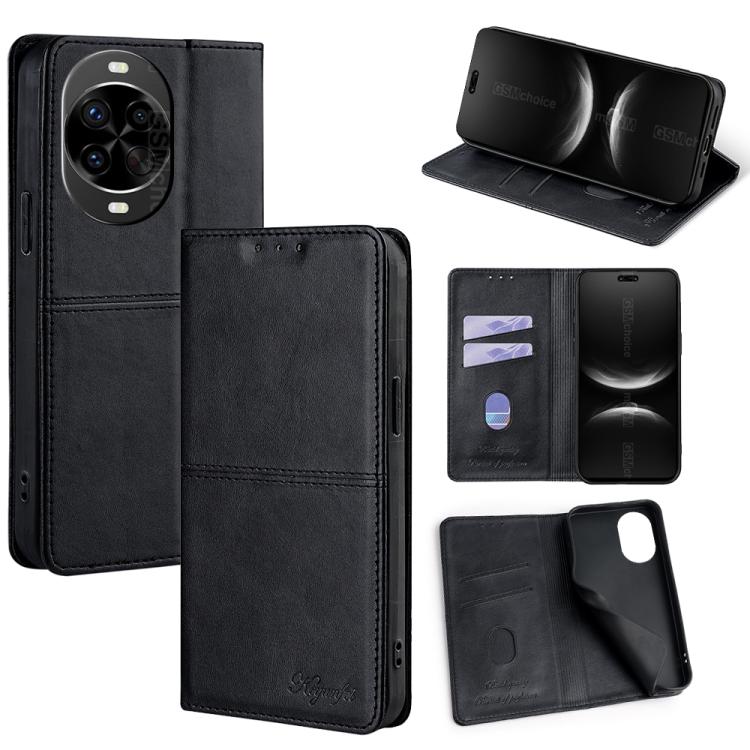 Custodia per telefono in pelle magnetica con trama di mucca, For Huawei nova 14 Ultra 5G, For Huawei nova 14 Pro 5G, For Huawei nova 14 5G, For Huawei Pura 70 Pro / 70 Pro+ 5G