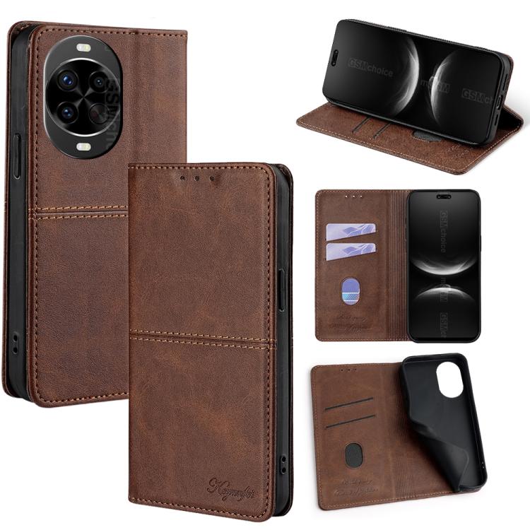 Custodia per telefono in pelle magnetica con trama di mucca, For Huawei nova 14 Ultra 5G, For Huawei nova 14 Pro 5G, For Huawei nova 14 5G, For Huawei Pura 70 Pro / 70 Pro+ 5G