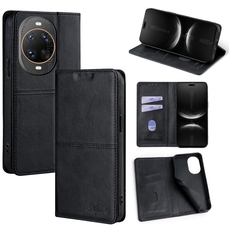Custodia per telefono in pelle magnetica con trama di mucca, For Huawei nova 14 Ultra 5G, For Huawei nova 14 Pro 5G, For Huawei nova 14 5G, For Huawei Pura 70 Pro / 70 Pro+ 5G