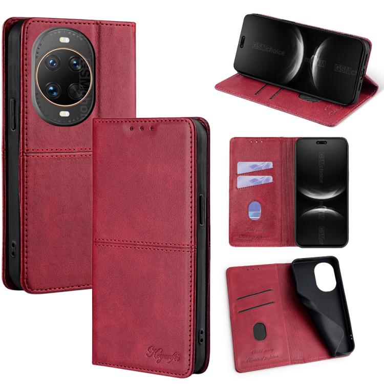 Custodia per telefono in pelle magnetica con trama di mucca, For Huawei nova 14 Ultra 5G, For Huawei nova 14 Pro 5G, For Huawei nova 14 5G, For Huawei Pura 70 Pro / 70 Pro+ 5G