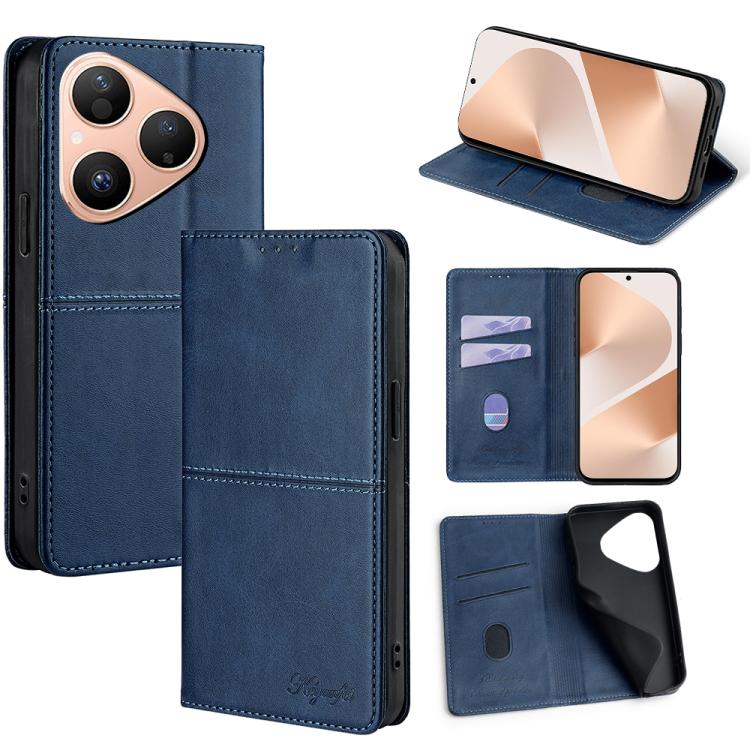 Custodia per telefono in pelle magnetica con trama di mucca, For Huawei Enjoy 90 Pro Max 5G, For Huawei Enjoy 90 Plus 5G, For Huawei Maimang 40 5G, For Huawei Pura 80 5G