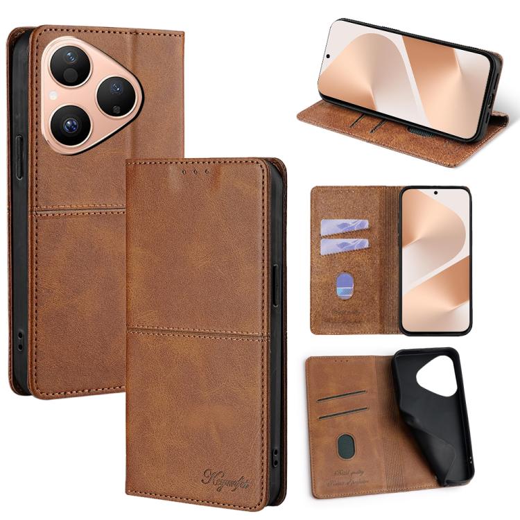 Custodia per telefono in pelle magnetica con trama di mucca, For Huawei Enjoy 90 Pro Max 5G, For Huawei Enjoy 90 Plus 5G, For Huawei Maimang 40 5G, For Huawei Pura 80 5G