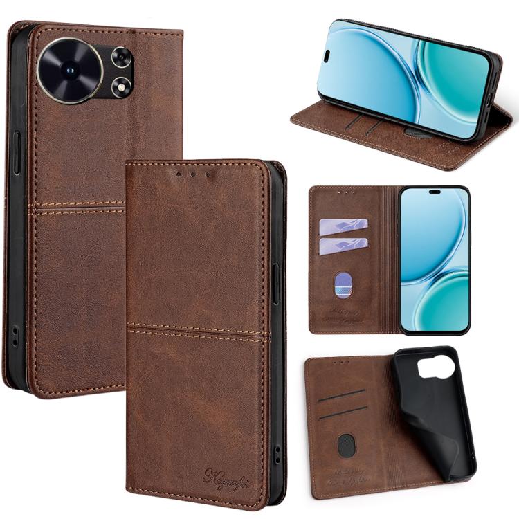 Custodia per telefono in pelle magnetica con trama di mucca, For Huawei Enjoy 90 Pro Max 5G, For Huawei Enjoy 90 Plus 5G, For Huawei Maimang 40 5G, For Huawei Pura 80 5G