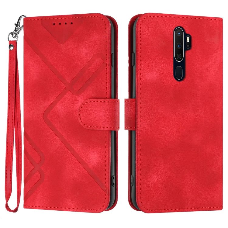 Custodia per cellulare in pelle con motivo a linea, For OPPO A52 / A72 / A92, For OPPO A9 2020/A5 2020