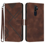 Custodia per cellulare in pelle con motivo a linea, For OPPO A52 / A72 / A92, For OPPO A9 2020/A5 2020