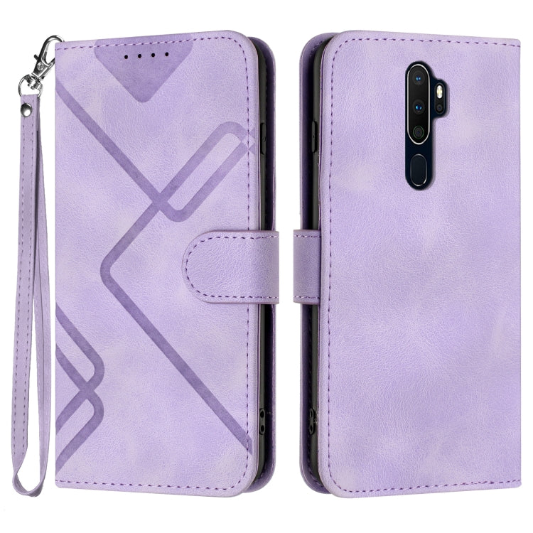Custodia per cellulare in pelle con motivo a linea, For OPPO A52 / A72 / A92, For OPPO A9 2020/A5 2020