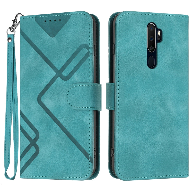 Custodia per cellulare in pelle con motivo a linea, For OPPO A52 / A72 / A92, For OPPO A9 2020/A5 2020