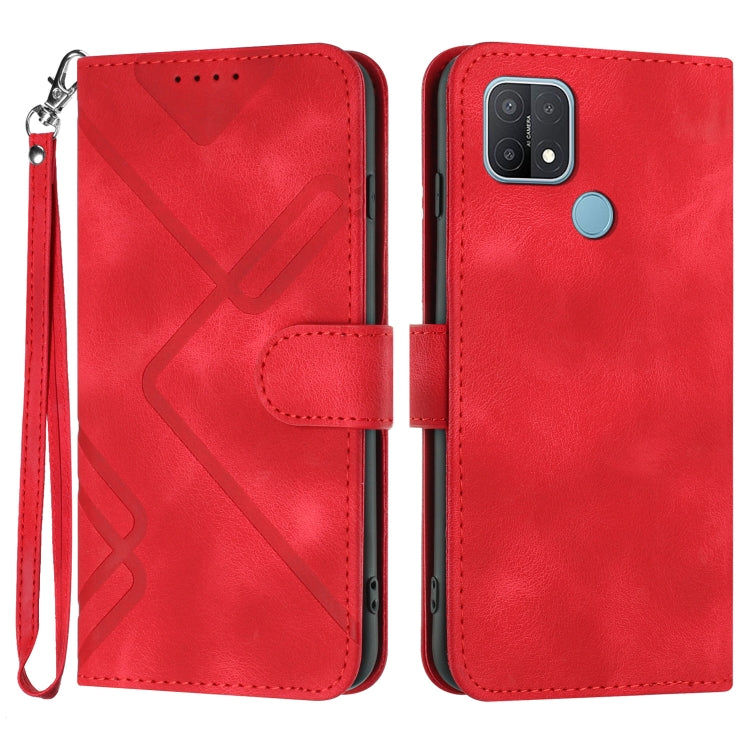 Custodia per cellulare in pelle con motivo a linea, For OPPO A74 5G/A93 5G/A54 5G, For OPPO Reno5 4G / 5G / Find X3 Lite, For OPPO A15 / A15s, For OPPO A53s / A32 / A53