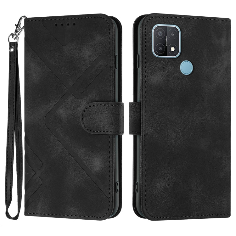 Custodia per cellulare in pelle con motivo a linea, For OPPO A74 5G/A93 5G/A54 5G, For OPPO Reno5 4G / 5G / Find X3 Lite, For OPPO A15 / A15s, For OPPO A53s / A32 / A53