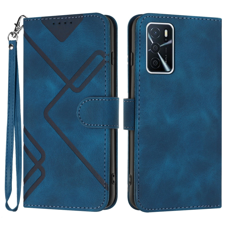 Custodia per cellulare in pelle con motivo a linea, For OPPO Reno8 5G, For OPPO A36 / A76 / A96 / K10 4G, For OPPO Reno6 Z 5G/Reno5 F/Reno5 Lite, For OPPO A16