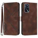 Custodia per cellulare in pelle con motivo a linea, For OPPO A16 4G/A55 5G/A53s 5G, For OPPO Reno6 Pro+ 5G, For OPPO A94 4G/A95 5G/Reno5 Z, For OPPO A94 5G/F19 Pro/F19 Pro+ 5G