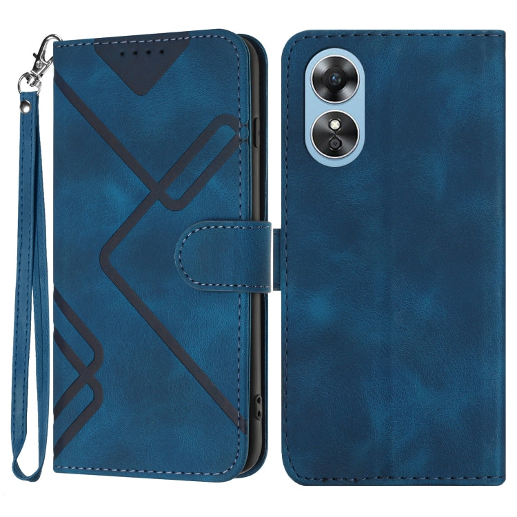 Custodia per cellulare in pelle con motivo a linea, For OPPO A1 Pro / Reno8 T 5G Global, For OPPO A77 4G Global, For OPPO A98 5G, For OPPO A17