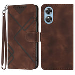 Custodia per cellulare in pelle con motivo a linea, For OPPO A1 Pro / Reno8 T 5G Global, For OPPO A77 4G Global, For OPPO A98 5G, For OPPO A17