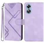 Custodia per cellulare in pelle con motivo a linea, For OPPO A1 Pro / Reno8 T 5G Global, For OPPO A77 4G Global, For OPPO A98 5G, For OPPO A17