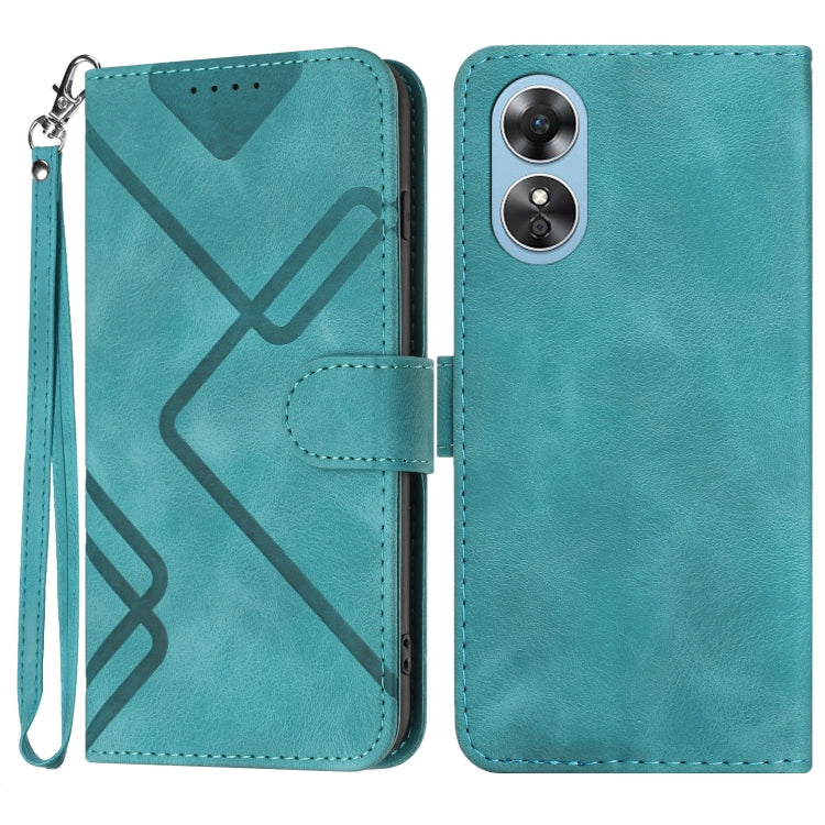 Custodia per cellulare in pelle con motivo a linea, For OPPO A1 Pro / Reno8 T 5G Global, For OPPO A77 4G Global, For OPPO A98 5G, For OPPO A17