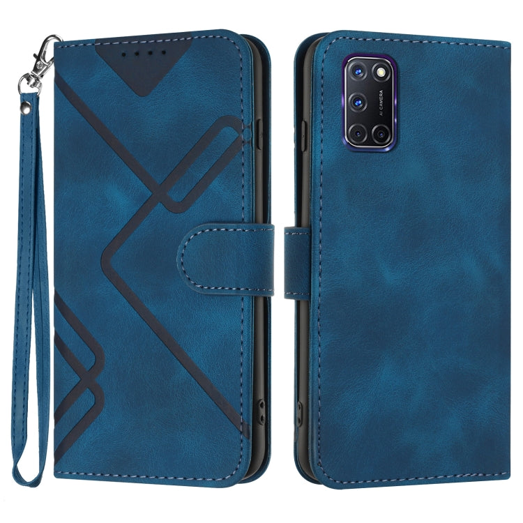 Custodia per cellulare in pelle con motivo a linea, For OPPO A52 / A72 / A92, For OPPO A9 2020/A5 2020