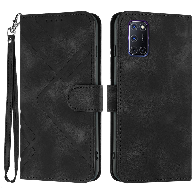Custodia per cellulare in pelle con motivo a linea, For OPPO A52 / A72 / A92, For OPPO A9 2020/A5 2020