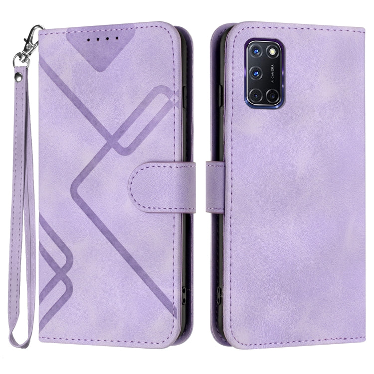 Custodia per cellulare in pelle con motivo a linea, For OPPO A52 / A72 / A92, For OPPO A9 2020/A5 2020