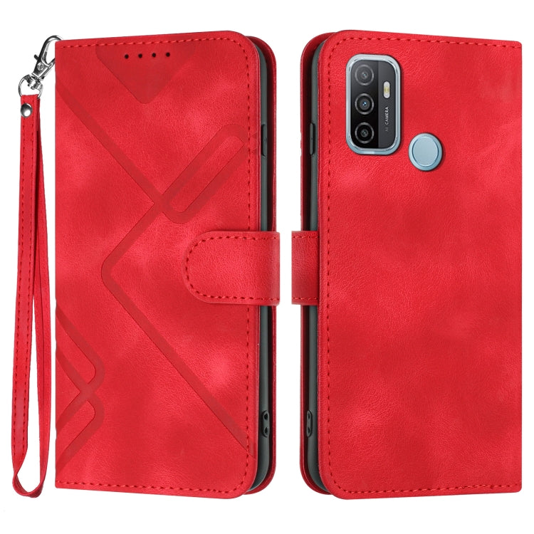 Custodia per cellulare in pelle con motivo a linea, For OPPO A74 5G/A93 5G/A54 5G, For OPPO Reno5 4G / 5G / Find X3 Lite, For OPPO A15 / A15s, For OPPO A53s / A32 / A53