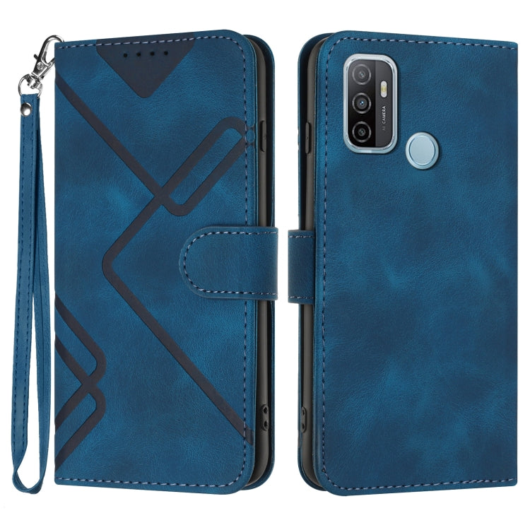 Custodia per cellulare in pelle con motivo a linea, For OPPO A74 5G/A93 5G/A54 5G, For OPPO Reno5 4G / 5G / Find X3 Lite, For OPPO A15 / A15s, For OPPO A53s / A32 / A53