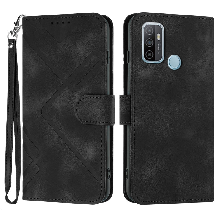 Custodia per cellulare in pelle con motivo a linea, For OPPO A74 5G/A93 5G/A54 5G, For OPPO Reno5 4G / 5G / Find X3 Lite, For OPPO A15 / A15s, For OPPO A53s / A32 / A53