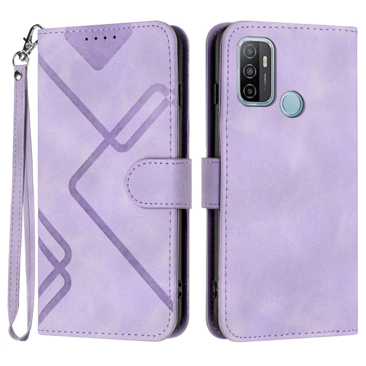 Custodia per cellulare in pelle con motivo a linea, For OPPO A74 5G/A93 5G/A54 5G, For OPPO Reno5 4G / 5G / Find X3 Lite, For OPPO A15 / A15s, For OPPO A53s / A32 / A53