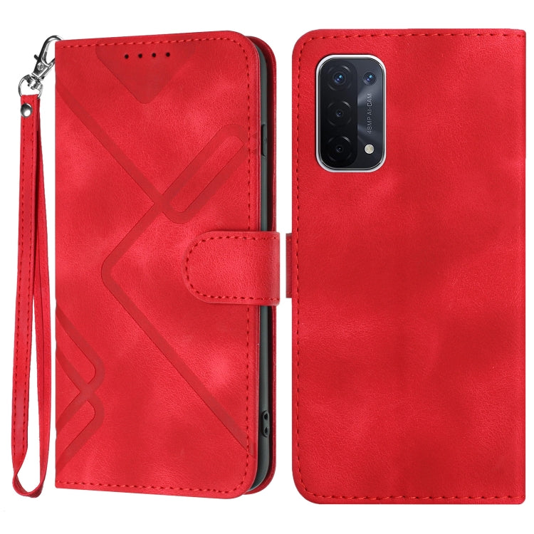 Custodia per cellulare in pelle con motivo a linea, For OPPO A74 5G/A93 5G/A54 5G, For OPPO Reno5 4G / 5G / Find X3 Lite, For OPPO A15 / A15s, For OPPO A53s / A32 / A53