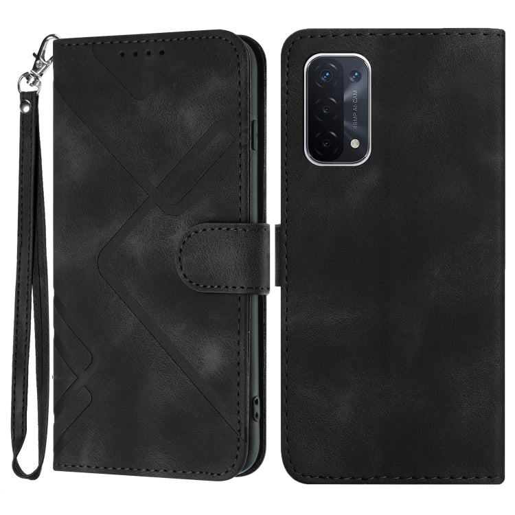 Custodia per cellulare in pelle con motivo a linea, For OPPO A74 5G/A93 5G/A54 5G, For OPPO Reno5 4G / 5G / Find X3 Lite, For OPPO A15 / A15s, For OPPO A53s / A32 / A53