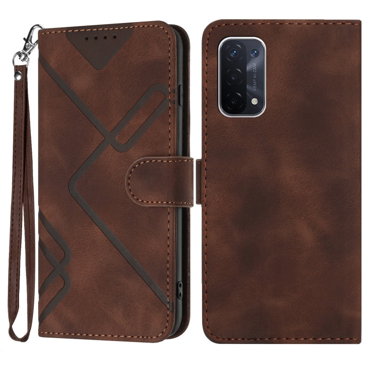 Custodia per cellulare in pelle con motivo a linea, For OPPO A74 5G/A93 5G/A54 5G, For OPPO Reno5 4G / 5G / Find X3 Lite, For OPPO A15 / A15s, For OPPO A53s / A32 / A53