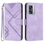 Custodia per cellulare in pelle con motivo a linea, For OPPO A1 Pro / Reno8 T 5G Global, For OPPO A77 4G Global, For OPPO A98 5G, For OPPO A17