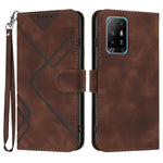 Custodia per cellulare in pelle con motivo a linea, For OPPO A16 4G/A55 5G/A53s 5G, For OPPO Reno6 Pro+ 5G, For OPPO A94 4G/A95 5G/Reno5 Z, For OPPO A94 5G/F19 Pro/F19 Pro+ 5G