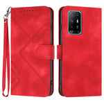 Custodia per cellulare in pelle con motivo a linea, For OPPO A16 4G/A55 5G/A53s 5G, For OPPO Reno6 Pro+ 5G, For OPPO A94 4G/A95 5G/Reno5 Z, For OPPO A94 5G/F19 Pro/F19 Pro+ 5G