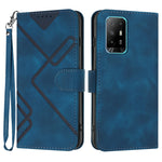 Custodia per cellulare in pelle con motivo a linea, For OPPO A16 4G/A55 5G/A53s 5G, For OPPO Reno6 Pro+ 5G, For OPPO A94 4G/A95 5G/Reno5 Z, For OPPO A94 5G/F19 Pro/F19 Pro+ 5G