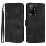 Custodia per cellulare in pelle con motivo a linea, For OPPO A16 4G/A55 5G/A53s 5G, For OPPO Reno6 Pro+ 5G, For OPPO A94 4G/A95 5G/Reno5 Z, For OPPO A94 5G/F19 Pro/F19 Pro+ 5G