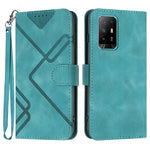Custodia per cellulare in pelle con motivo a linea, For OPPO A16 4G/A55 5G/A53s 5G, For OPPO Reno6 Pro+ 5G, For OPPO A94 4G/A95 5G/Reno5 Z, For OPPO A94 5G/F19 Pro/F19 Pro+ 5G