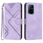 Custodia per cellulare in pelle con motivo a linea, For OPPO Reno8 5G, For OPPO A36 / A76 / A96 / K10 4G, For OPPO Reno6 Z 5G/Reno5 F/Reno5 Lite, For OPPO A16