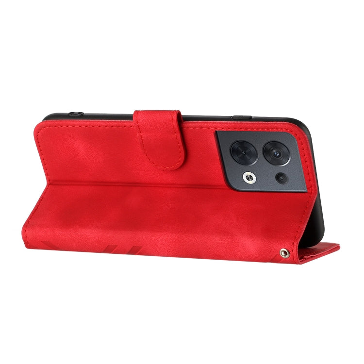 Custodia per cellulare in pelle con motivo a linea, For OPPO Reno8 5G, For OPPO A36 / A76 / A96 / K10 4G, For OPPO Reno6 Z 5G/Reno5 F/Reno5 Lite, For OPPO A16