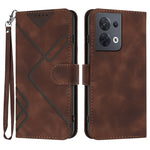 Custodia per cellulare in pelle con motivo a linea, For OPPO Reno8 5G, For OPPO A36 / A76 / A96 / K10 4G, For OPPO Reno6 Z 5G/Reno5 F/Reno5 Lite, For OPPO A16