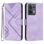 Custodia per cellulare in pelle con motivo a linea, For OPPO Reno8 5G, For OPPO A36 / A76 / A96 / K10 4G, For OPPO Reno6 Z 5G/Reno5 F/Reno5 Lite, For OPPO A16